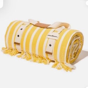 Business & Pleasure Monoco Mimosa Yellow Striped beach blanket